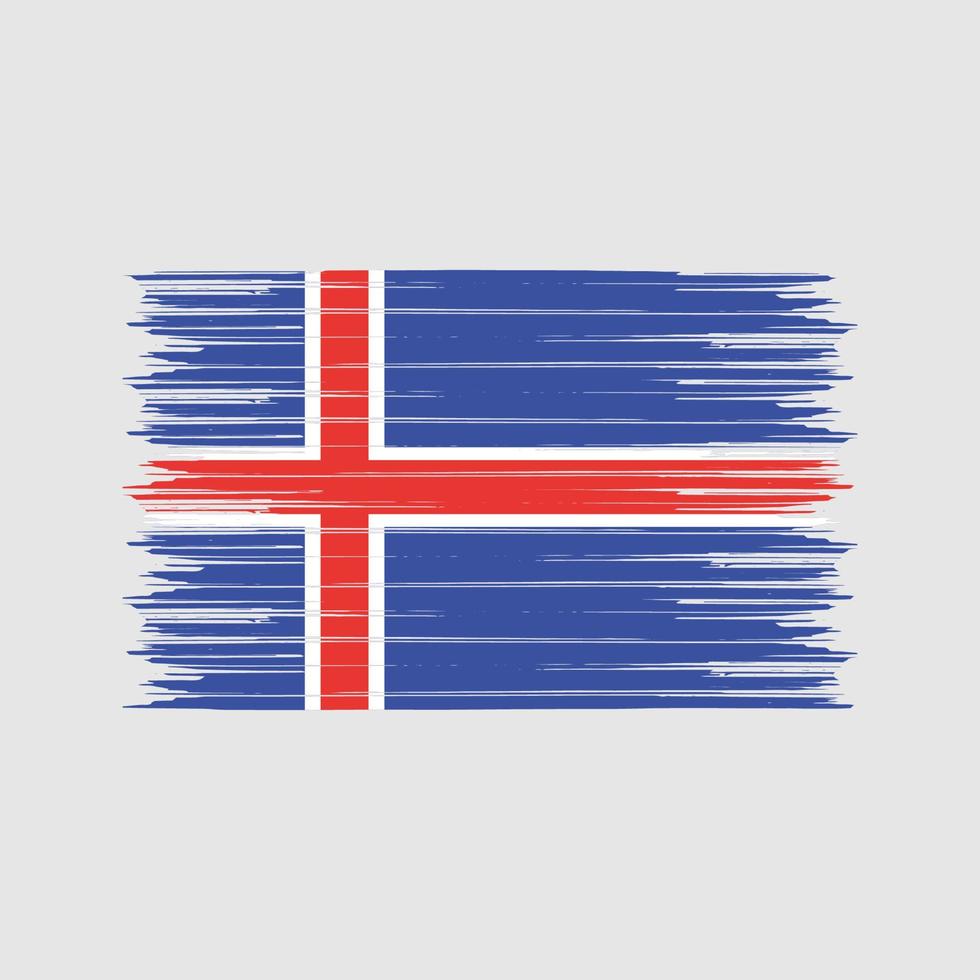 Iceland Flag Brush. National Flag vector