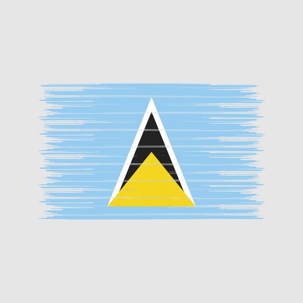 Saint Lucia Flag Brush. National Flag vector