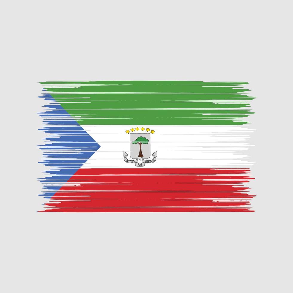 Equatorial Guinea Flag Brush. National Flag vector