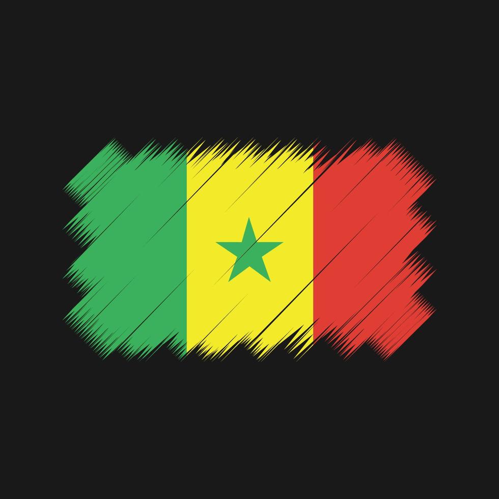 vector de pincel de bandera de senegal. bandera nacional