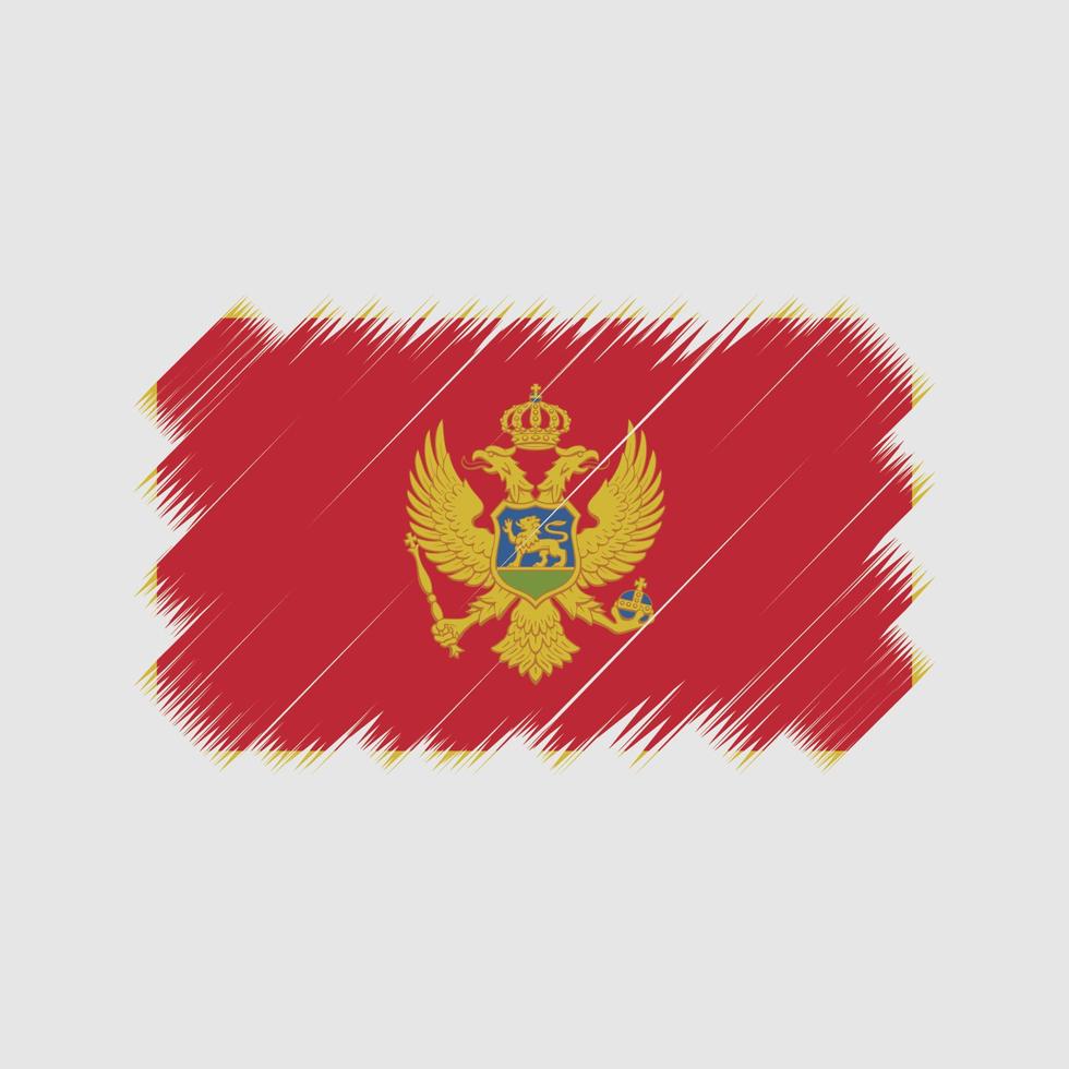 Montenegro Flag Brush Vector. National Flag vector