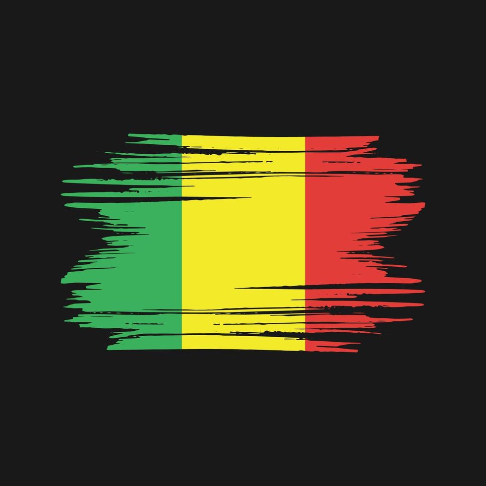Mali Flag Brush Strokes. National Flag vector