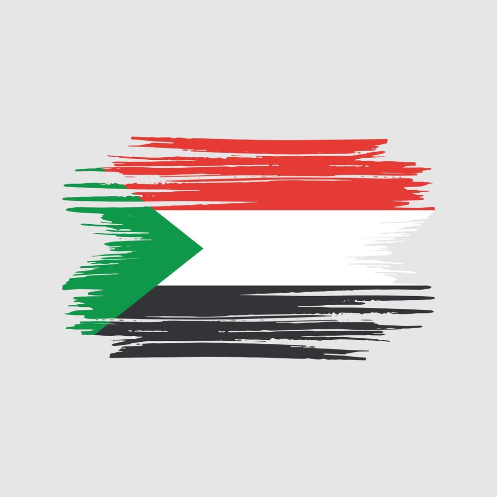 Sudan Flag Brush Strokes. National Flag vector