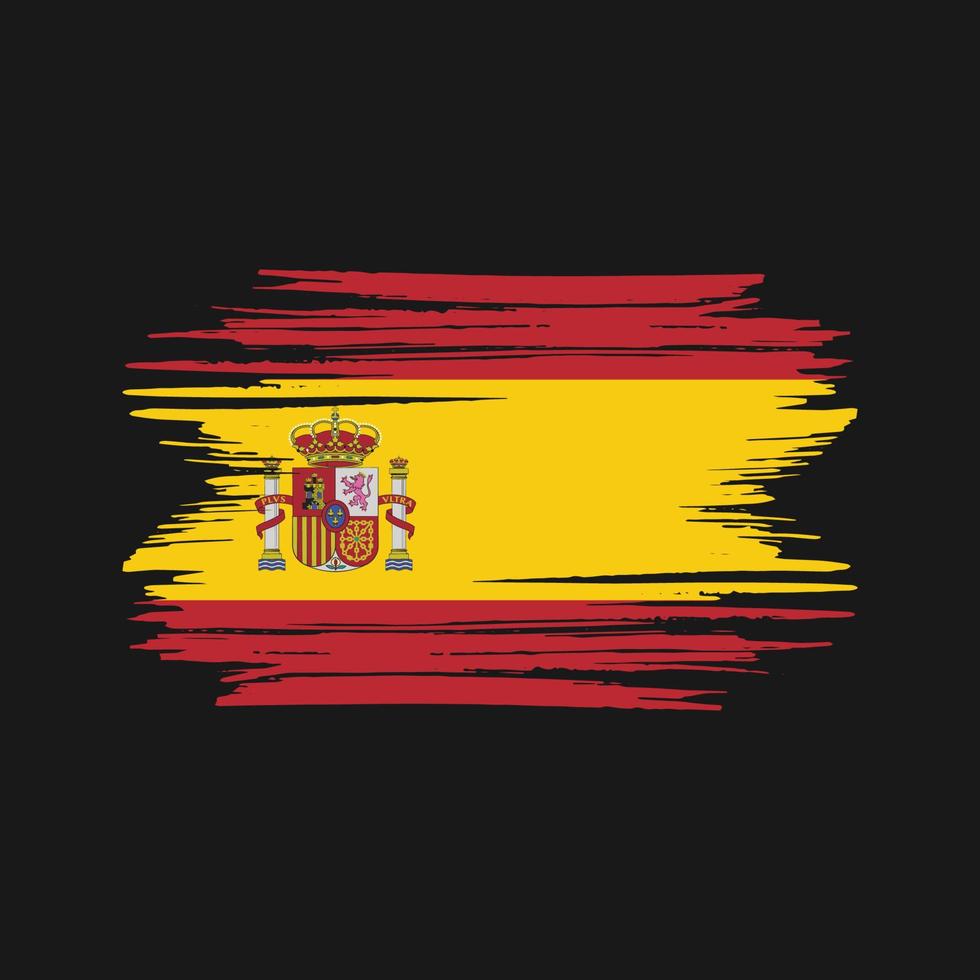 trazos de pincel de la bandera de españa. bandera nacional vector