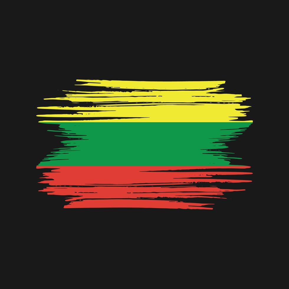 Lithuania Flag Brush Strokes. National Flag vector