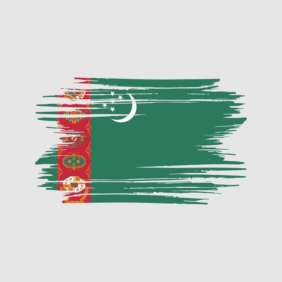 trazos de pincel de bandera de turkmenistán. bandera nacional vector