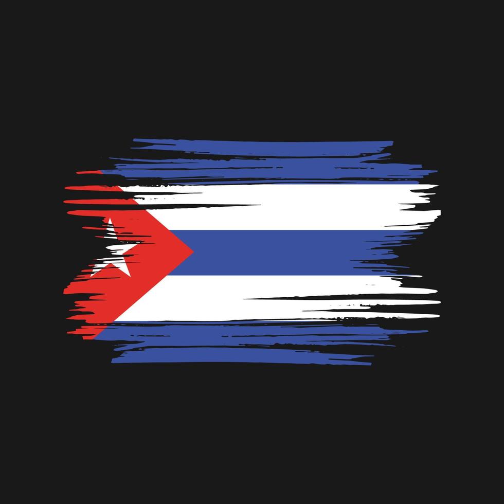 Cuba Flag Brush Strokes. National Flag vector