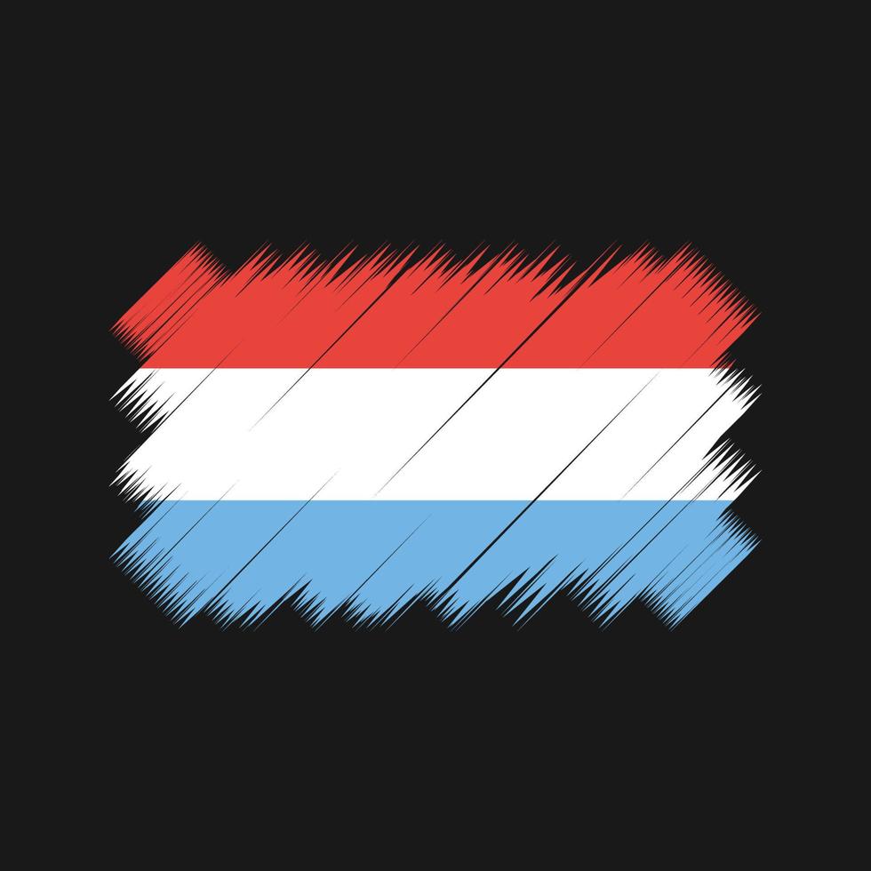 vector de pincel de bandera de luxemburgo. bandera nacional