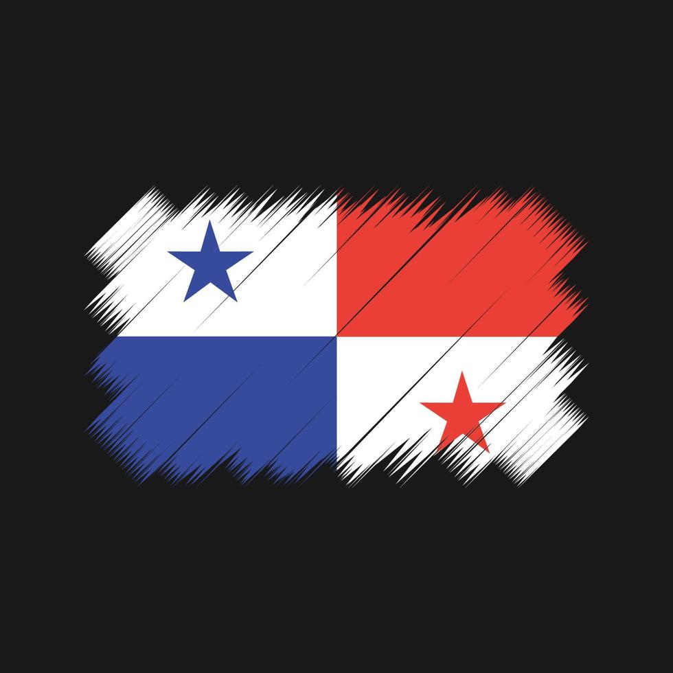 vector de pincel de bandera panameña. bandera nacional