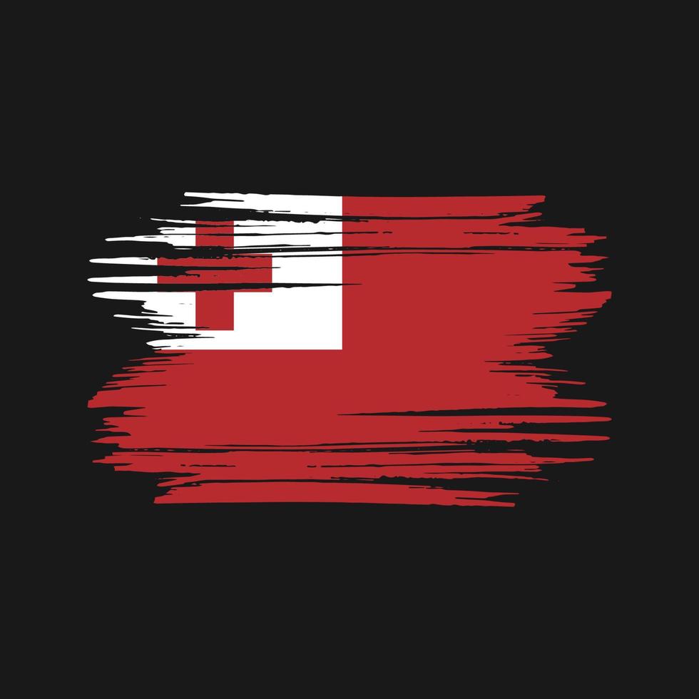 trazos de pincel de la bandera de tonga. bandera nacional vector