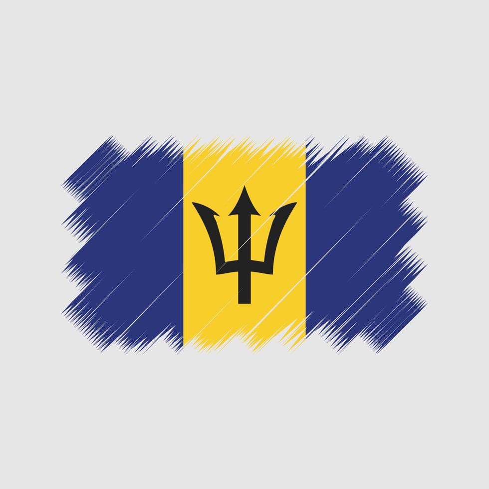 vector de pincel de bandera de barbados. bandera nacional