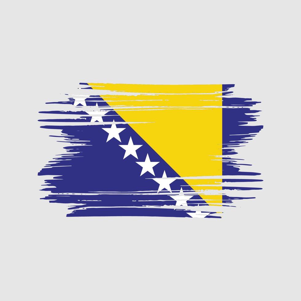 trazos de pincel de la bandera de bosnia. bandera nacional vector