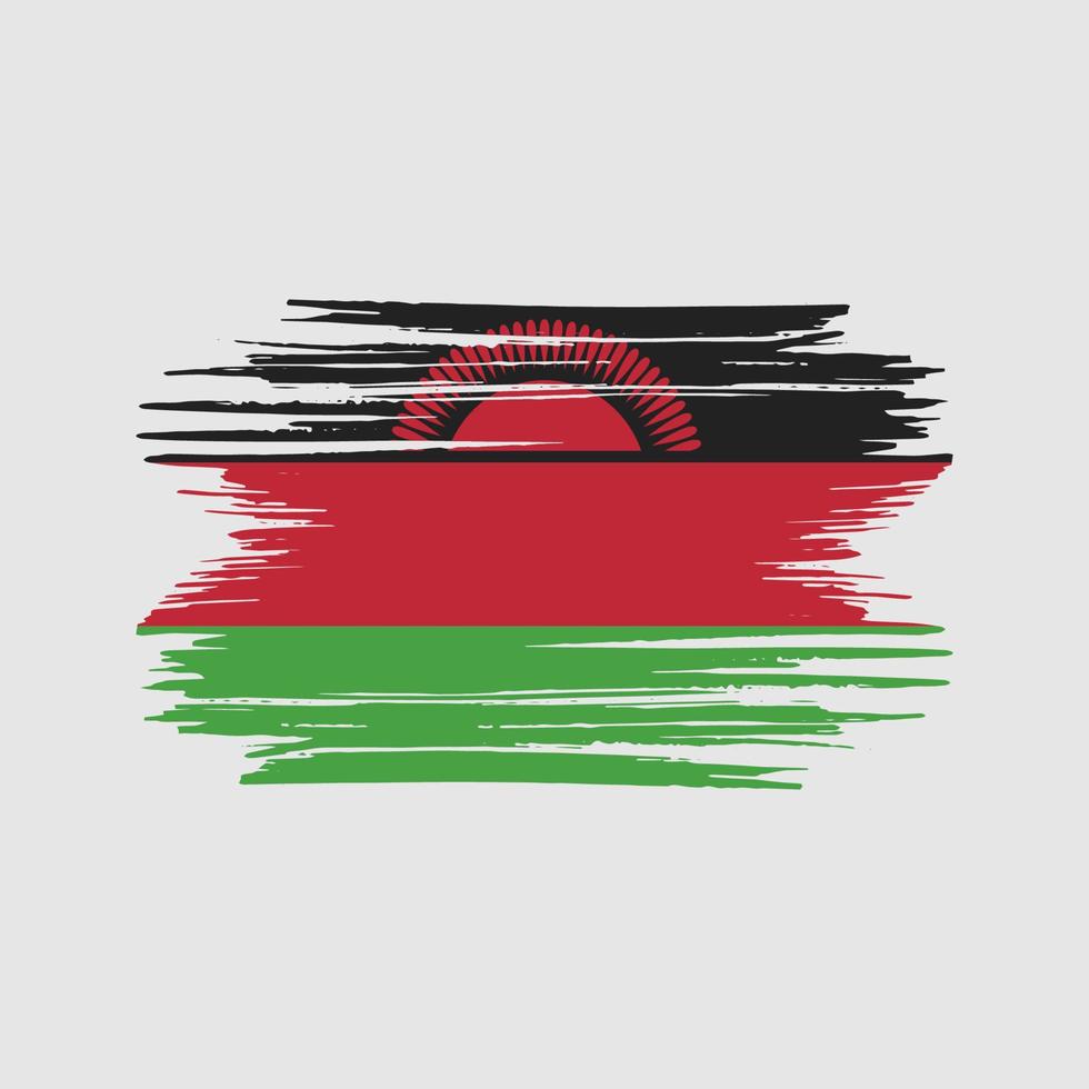 Malawi Flag Brush Strokes. National Flag vector