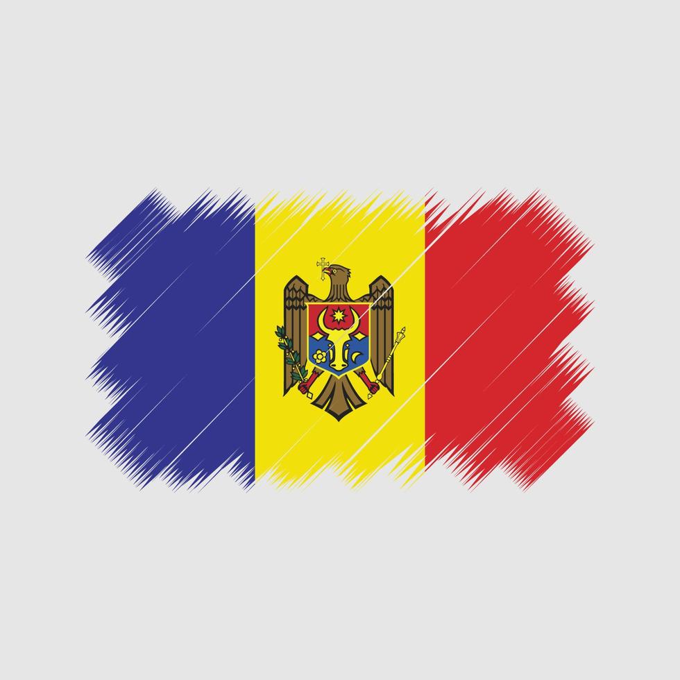 vector de pincel de bandera de Moldavia. bandera nacional