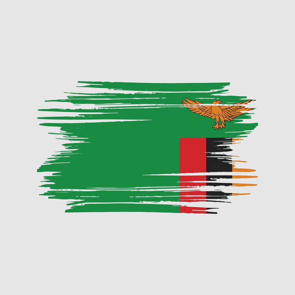 trazos de pincel de bandera de zambia. bandera nacional vector
