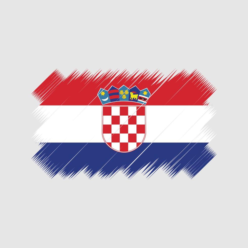 vector de pincel de bandera de croacia. bandera nacional