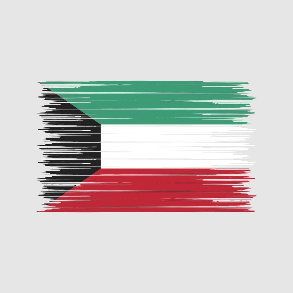 Kuwait Flag Brush. National Flag vector