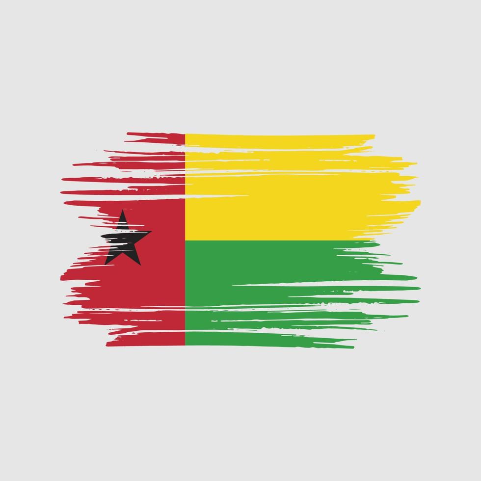 trazos de pincel de bandera de guinea bissau. bandera nacional vector