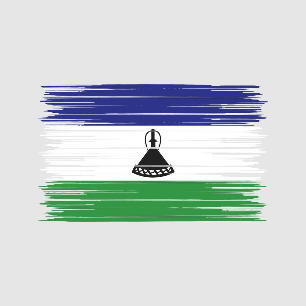 Lesotho Flag Brush. National Flag vector