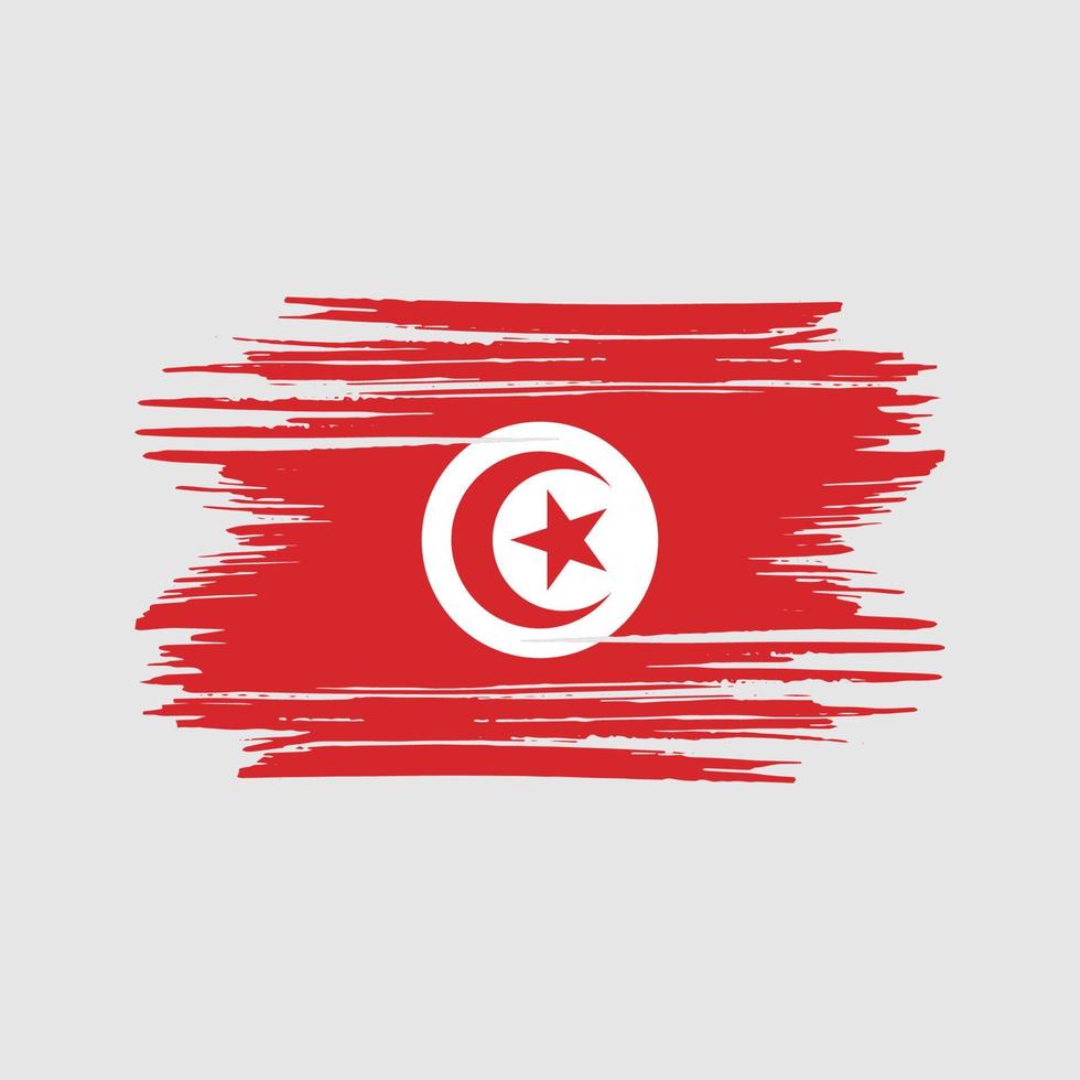 Tunisia Flag Brush Strokes. National Flag vector
