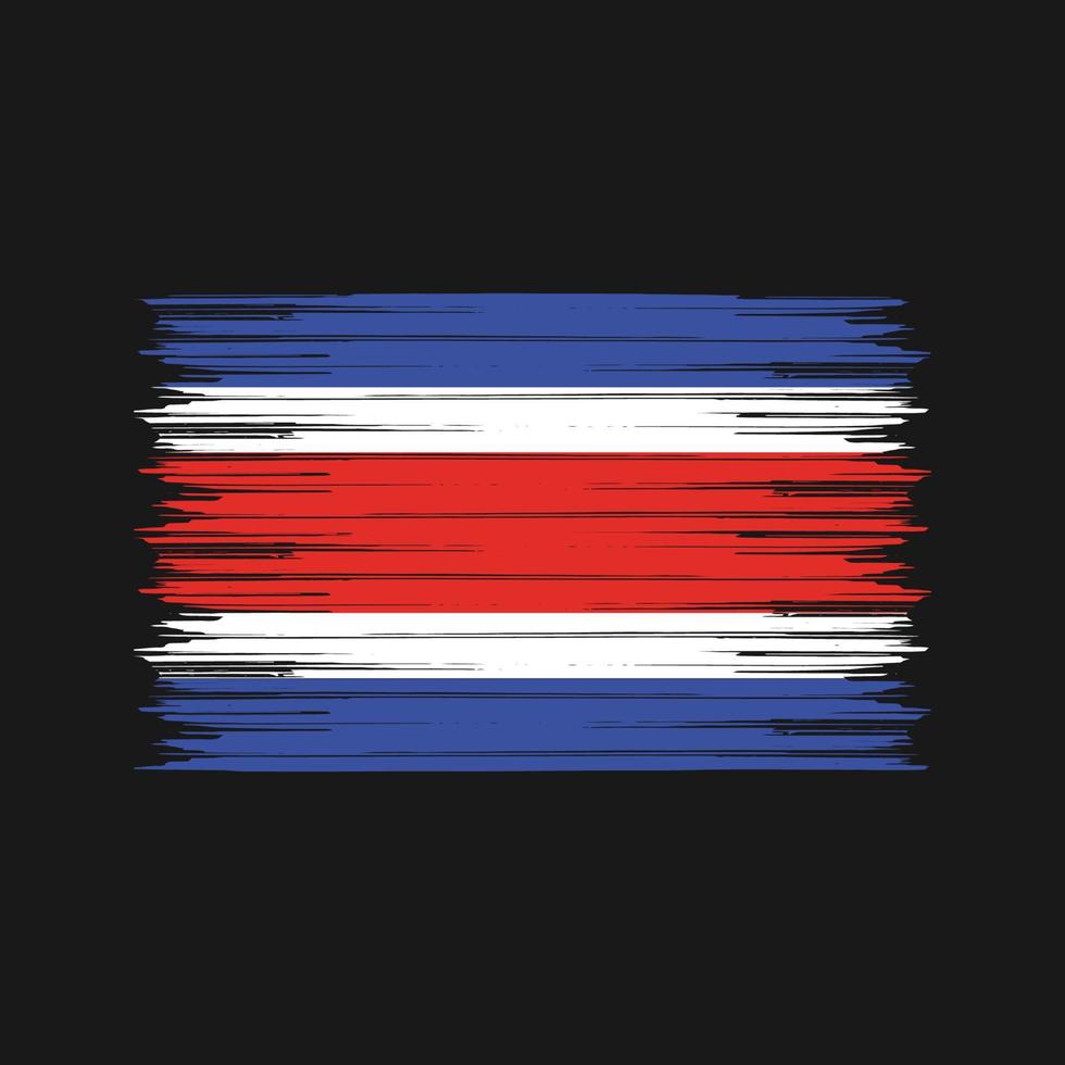 pincel de bandera de costa rica. bandera nacional vector