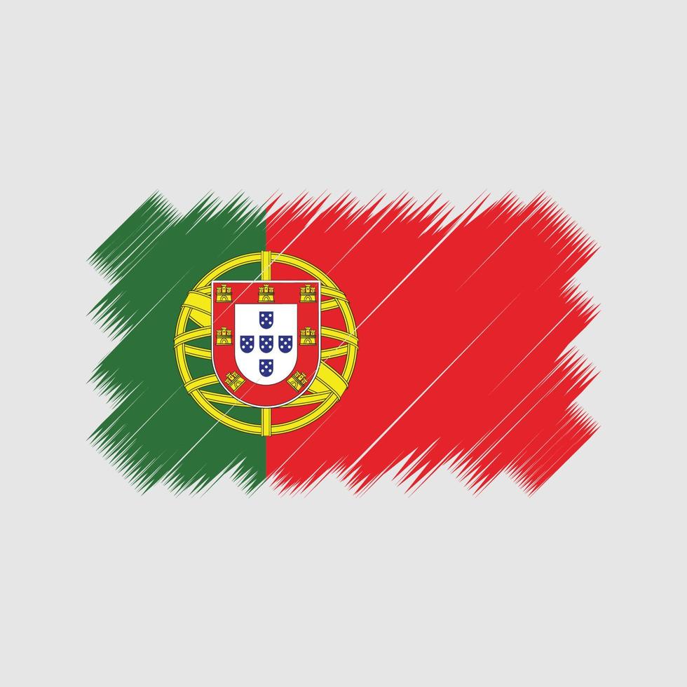 vector de pincel de bandera portuguesa. bandera nacional