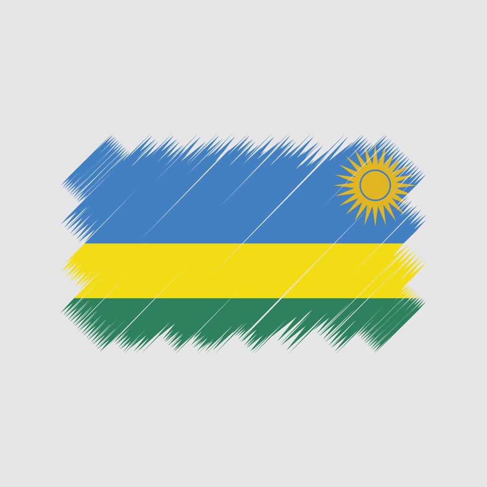 vector de pincel de bandera de ruanda. bandera nacional