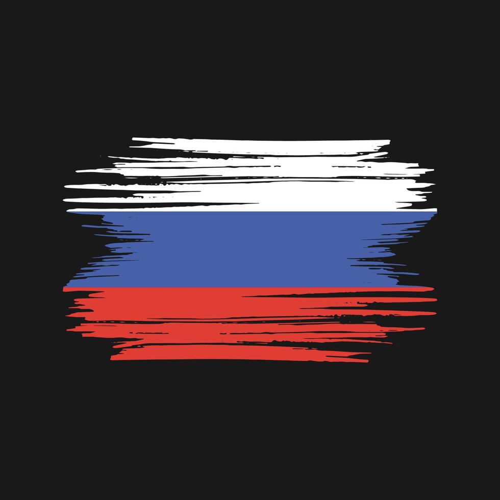 Russia Flag Brush Strokes. National Flag vector