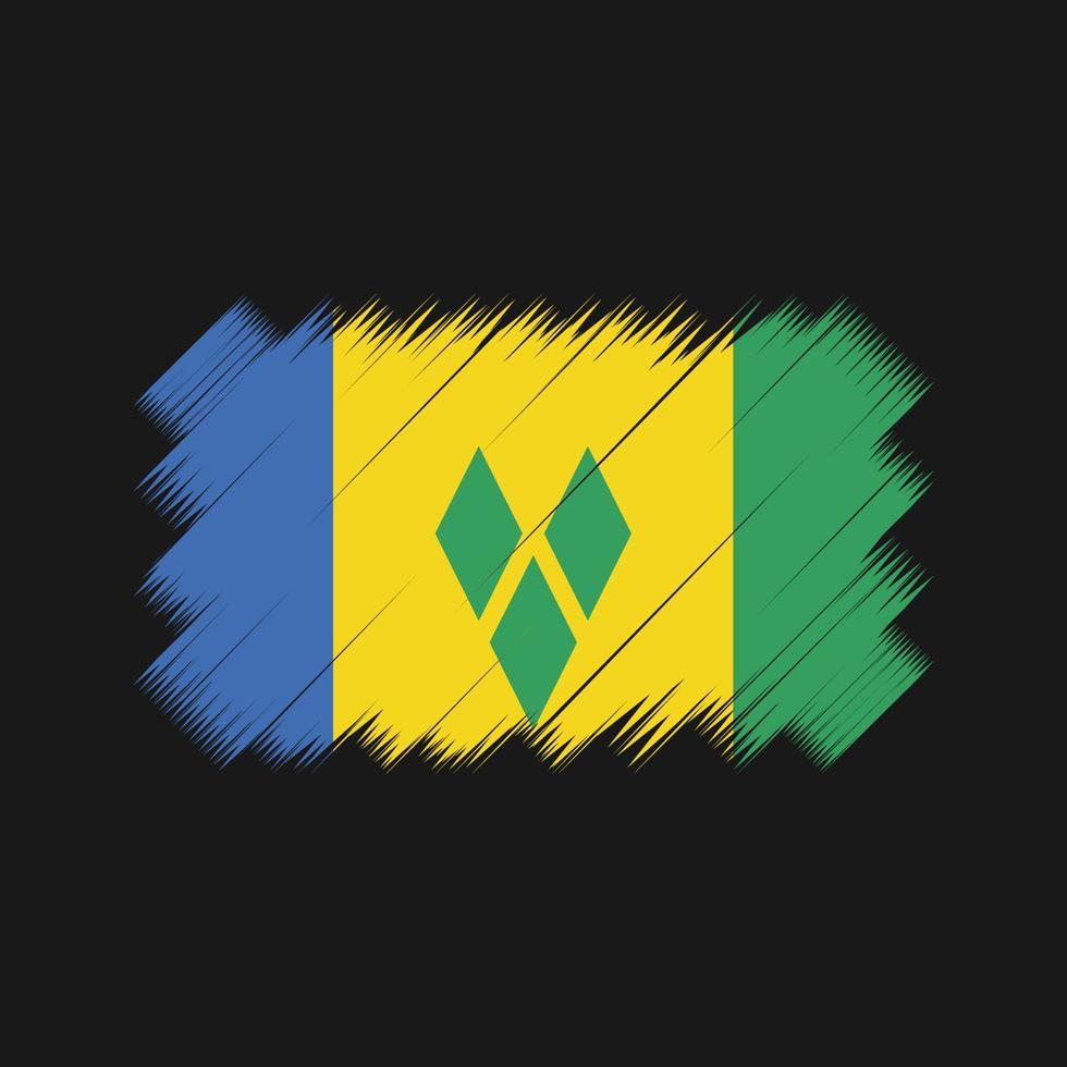 Saint Vincent and the Grenadines Flag Brush Vector. National Flag vector