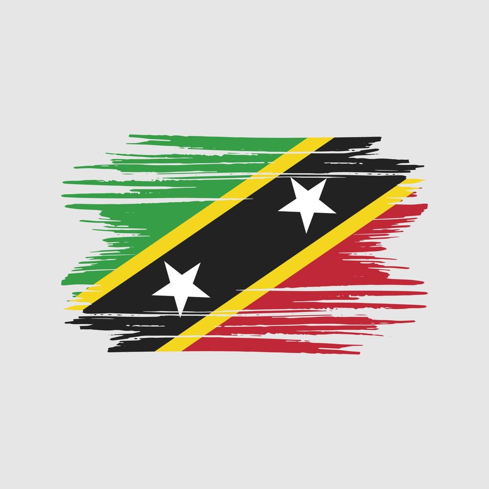 Saint Kitts and Nevis Flag Brush Strokes. National Flag vector