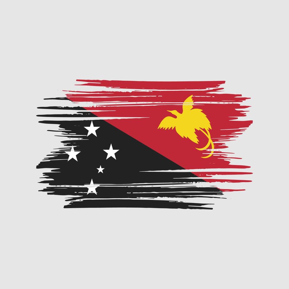 Papua New Guinea Flag Brush Strokes. National Flag vector