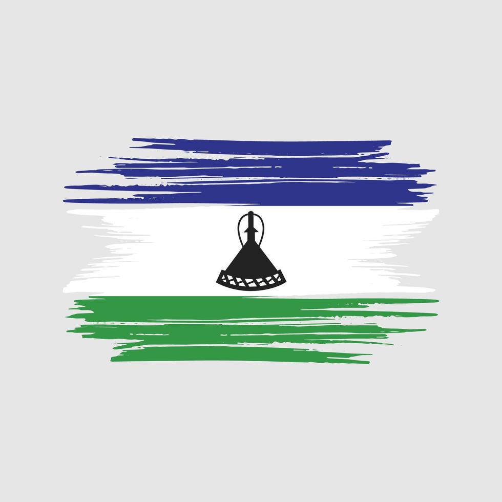 trazos de pincel de bandera de lesotho. bandera nacional vector