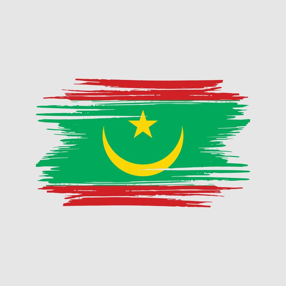 Mauritania Flag Brush Strokes. National Flag vector