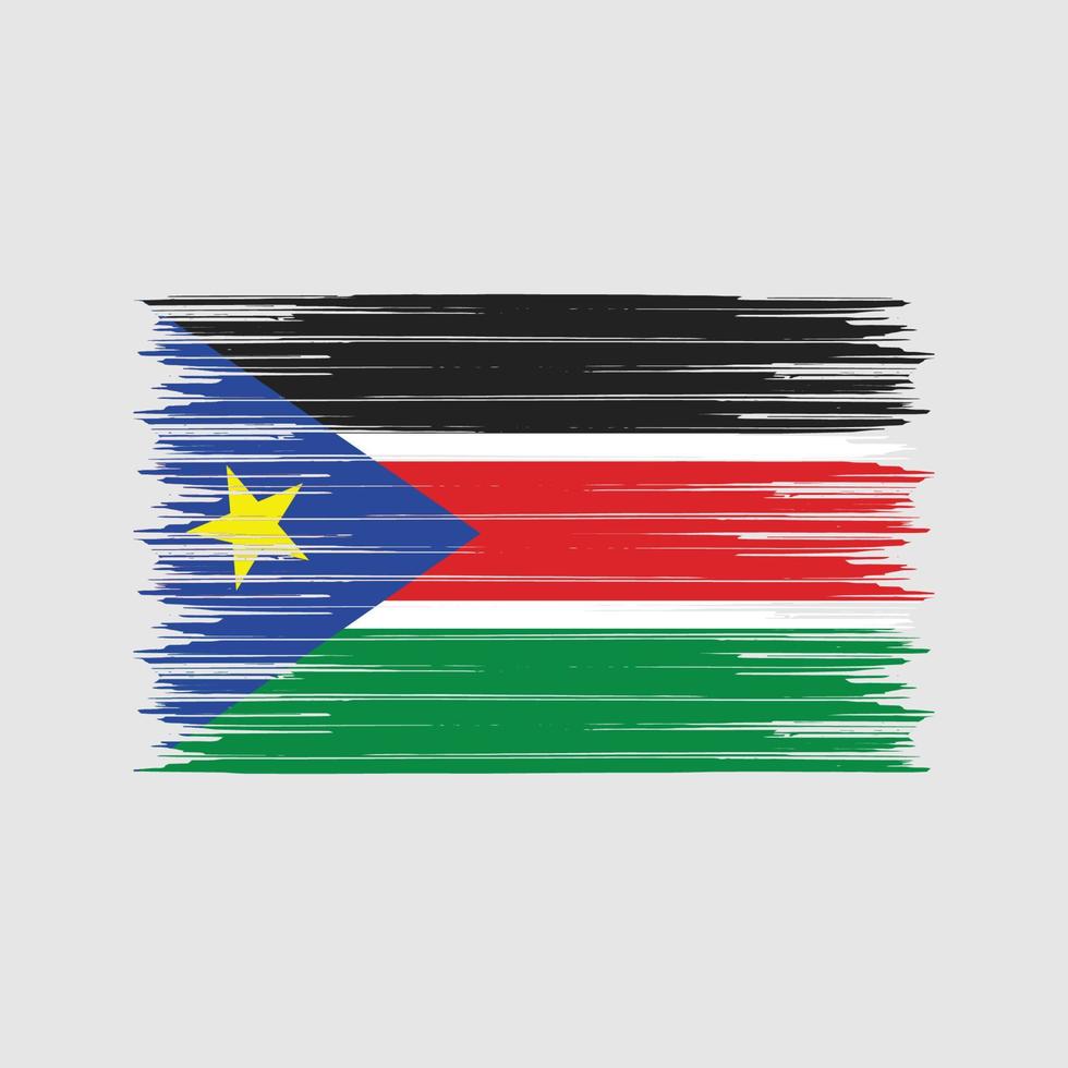 South Sudan Flag Brush. National Flag vector