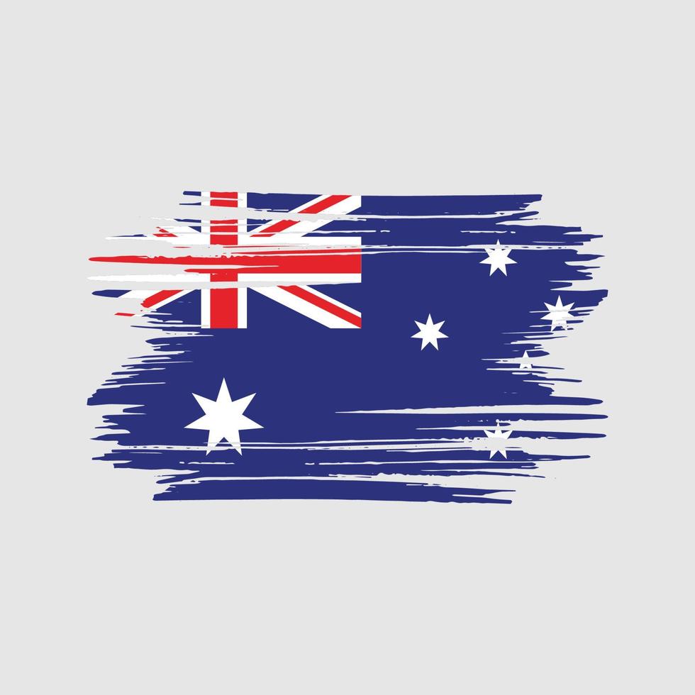 trazos de pincel de la bandera de australia. bandera nacional vector