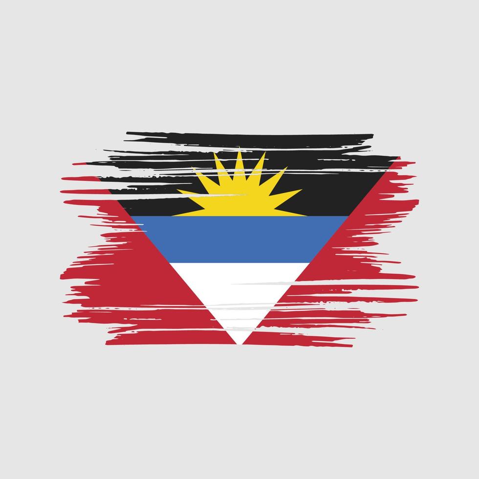 trazos de pincel de bandera de antigua y barbuda. bandera nacional vector