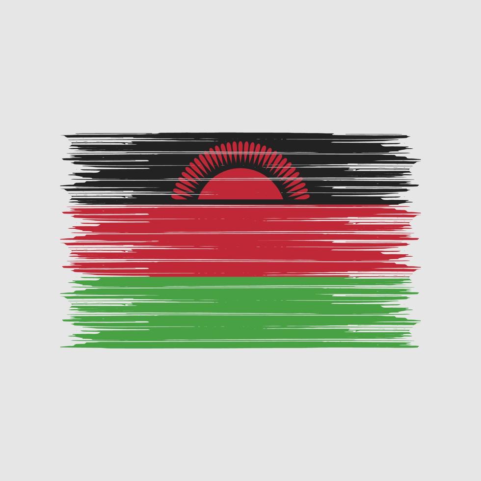 Malawi Flag Brush. National Flag vector