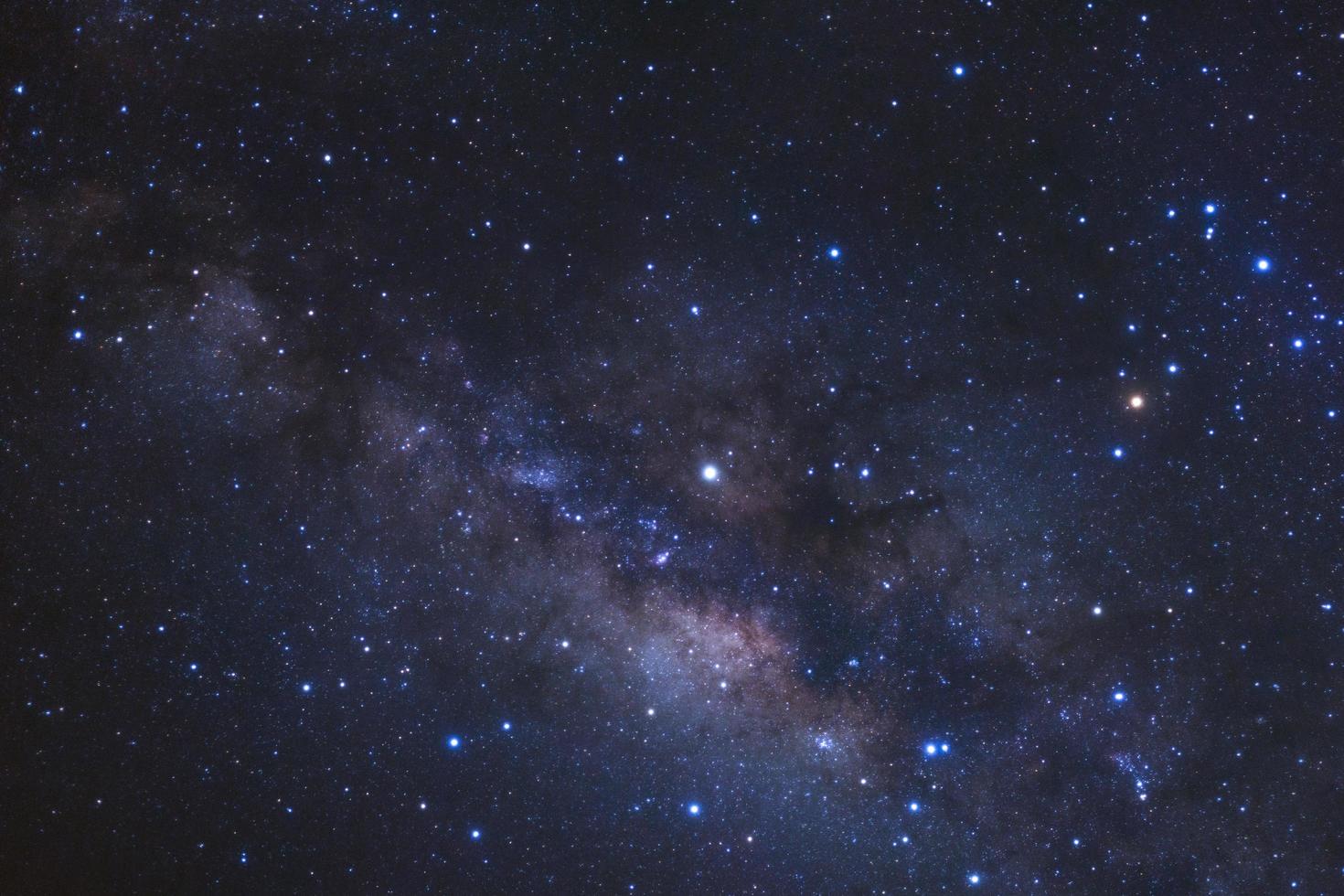 Milky way galaxy with stars and space dust in the universe, Long exposure photograph, with grain. photo