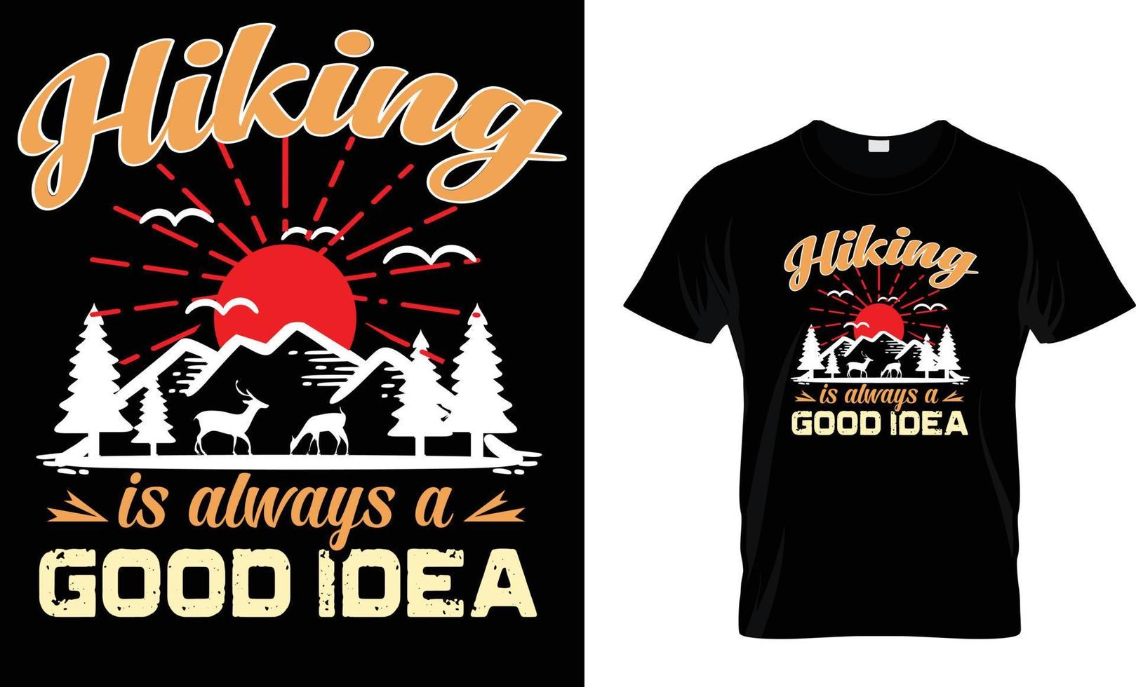 Hiking T-Shirt Design template vector