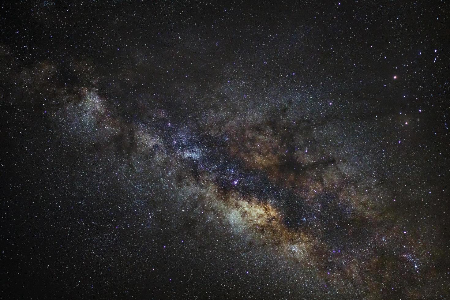 Milky way galaxy with stars and space dust in the universe, Long exposure photograph, with grain. photo