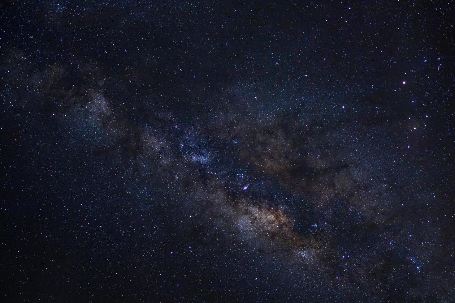The Center of Milky way galaxy with stars and space dust in the universe, Long exposure photograph, with grain. photo