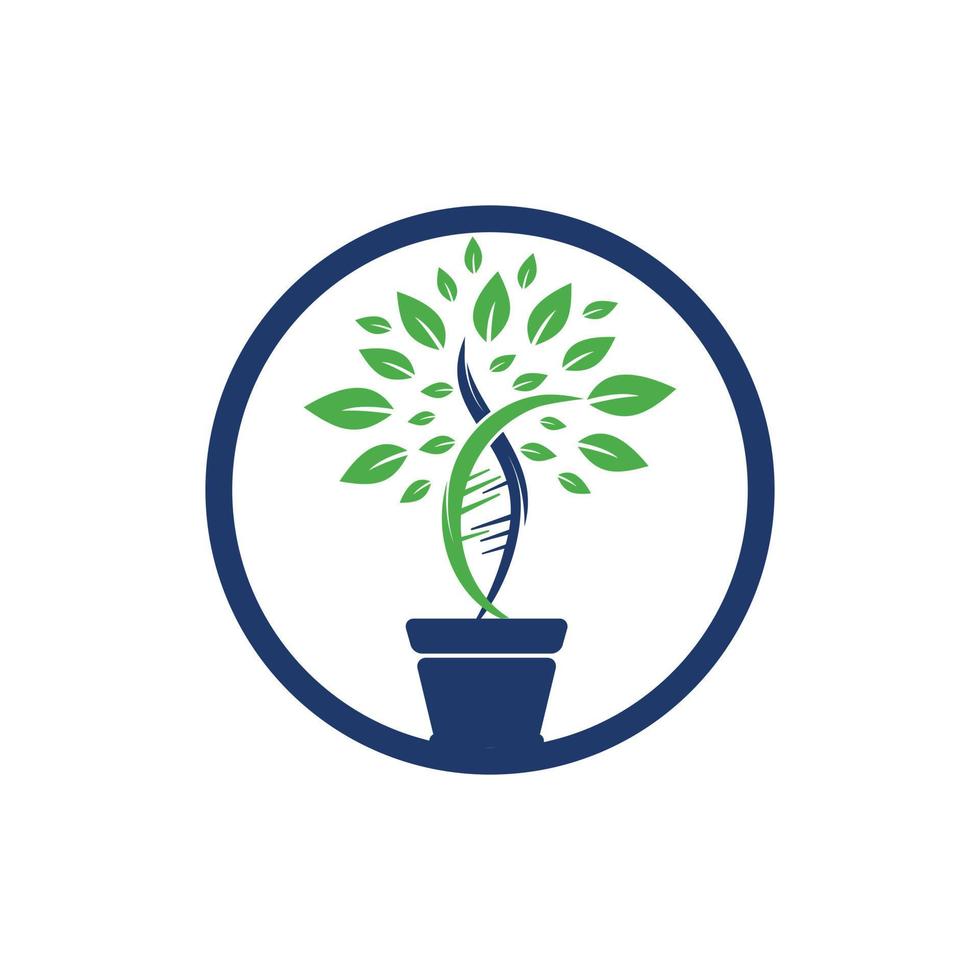 DNA plant vector logo design. Organic DNA vector logo design concept.