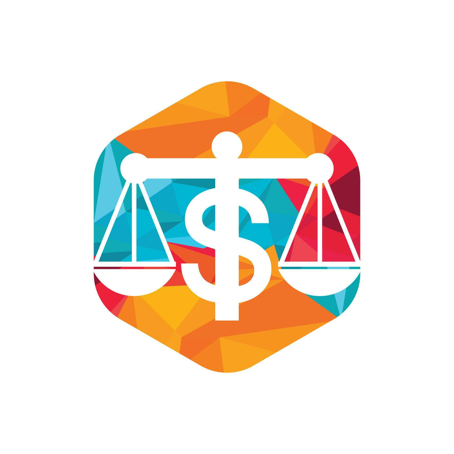Money scale vector logo design. Dollar balance finance logo concept