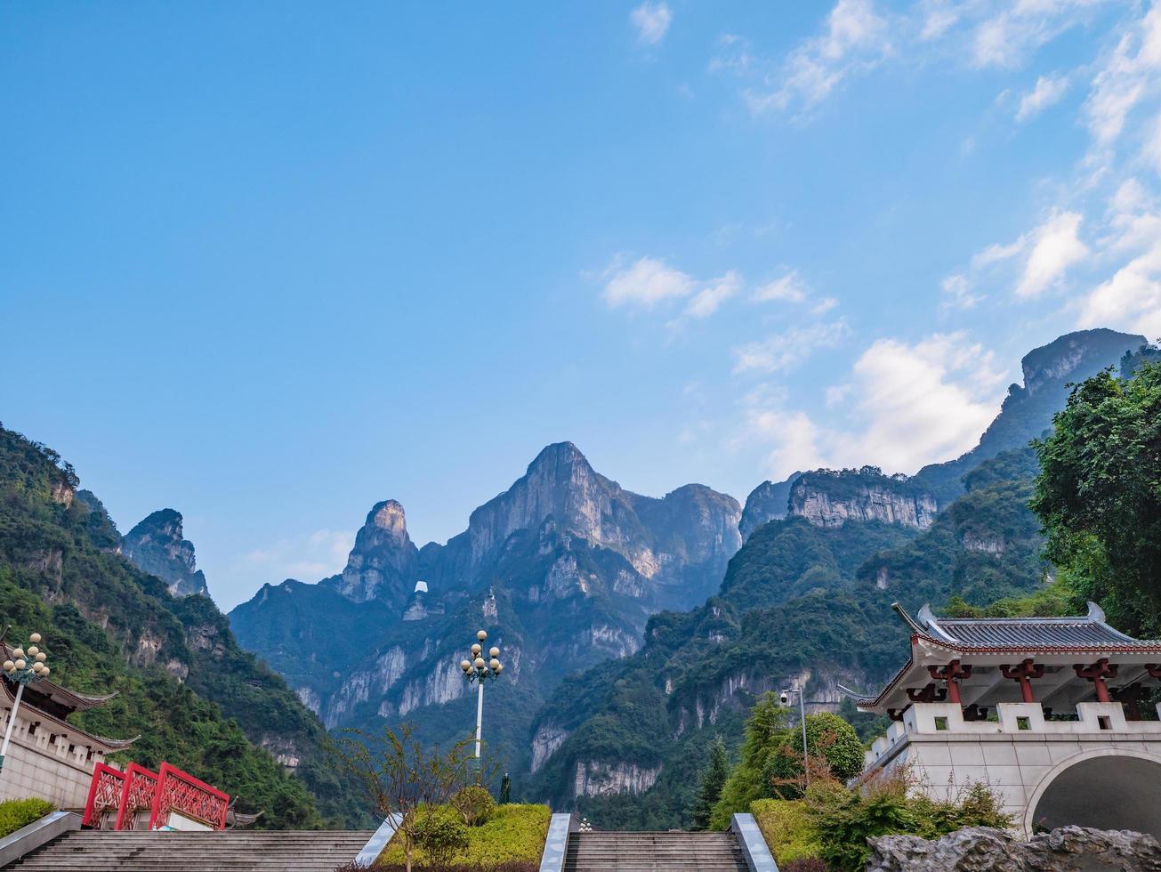beautiful view on viewpoint on the bottom of tianmen mountain national park at Zhangjiajie city china.travel destination of Hunan zhangjiajie city China photo