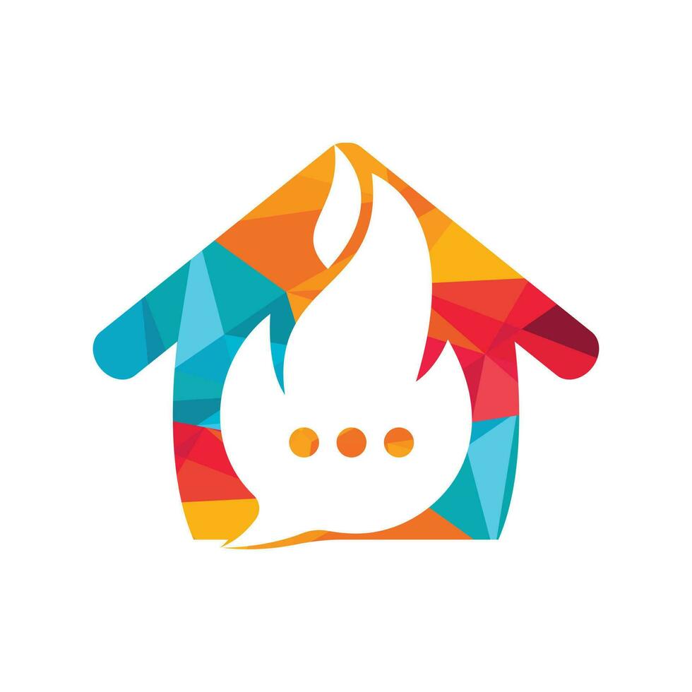 Hot talk vector logo design. Fire chat icon logo design concept.