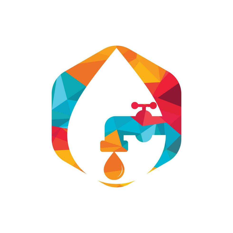 Plumbing vector logo design business template. Illustration of faucet plumbing logo design template.