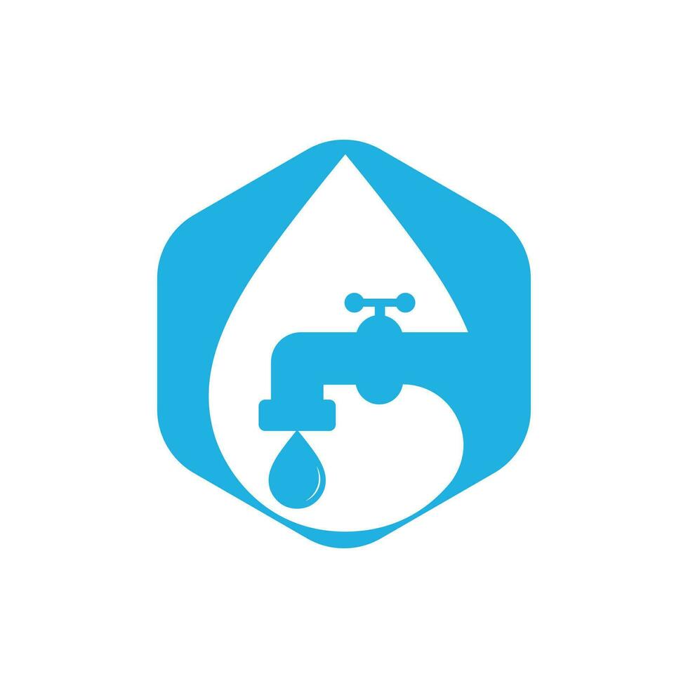 Plumbing vector logo design business template. Illustration of faucet plumbing logo design template.