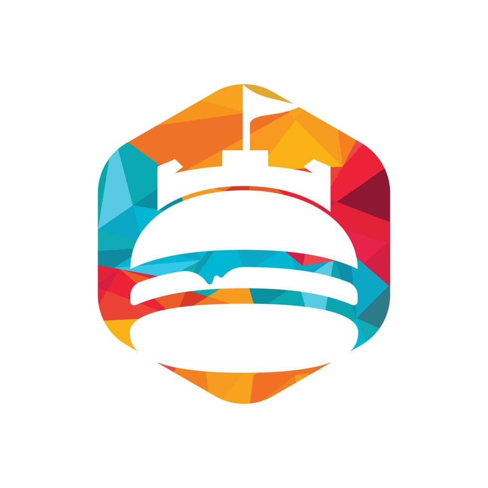 Burger castle vector logo design. Fort burgher logo design.