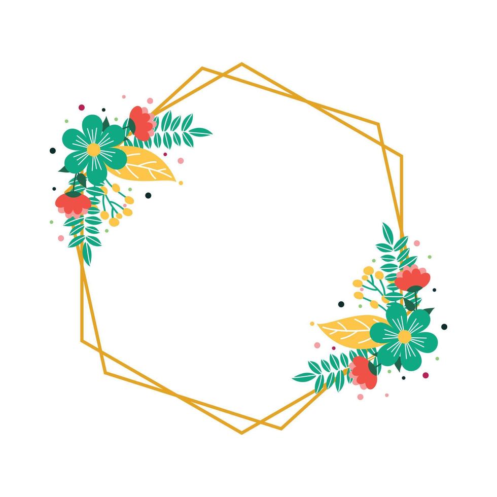 Polygonal photo frame isolated white background vector