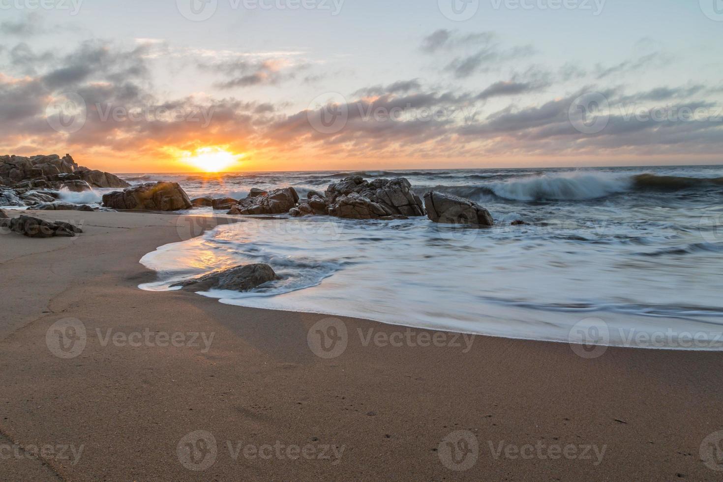 Sunset on the beach photo